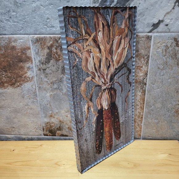RTC Indian Corn Painting Corrugated Galvanized Iron Framed Signed Spradlin 2019 - Picture 12 of 15